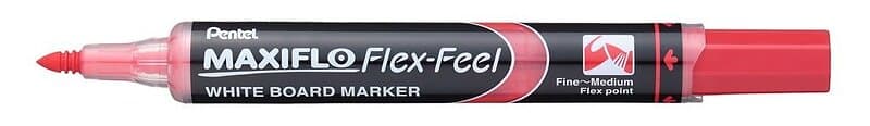 Pentel Whiteboardpenna Maxiflo Flex röd 12st