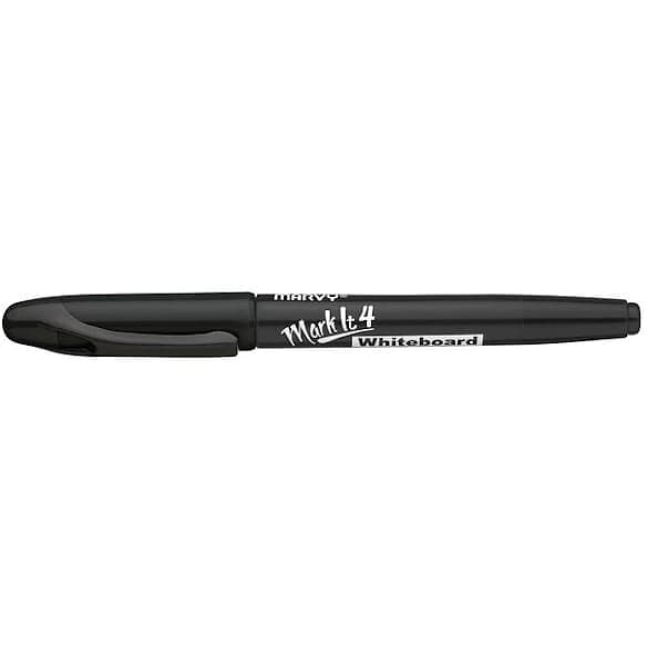 Marvy Whiteboardpenna Markit Svart, konisk, 12st 12st