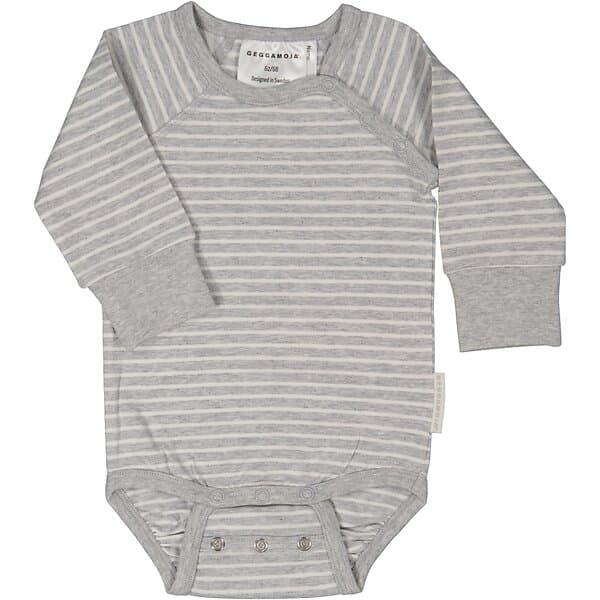 Geggamoja Body Bambu Classic Grå/Vit 86/92