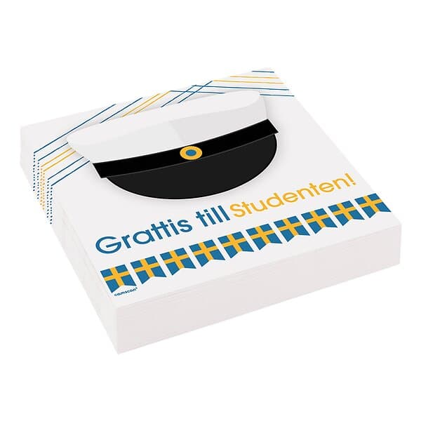 Servetter Grattis till Studenten 20-pack