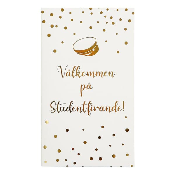 Inbjudningskort Studenten Guld 6-pack