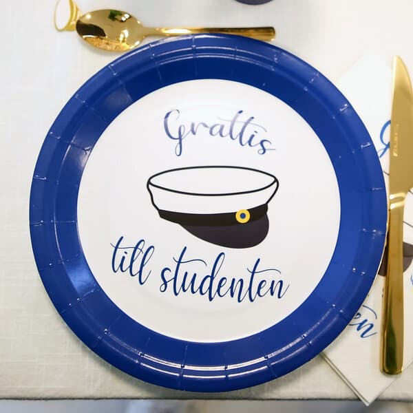 Pappersassietter Grattis till Studenten 8-pack