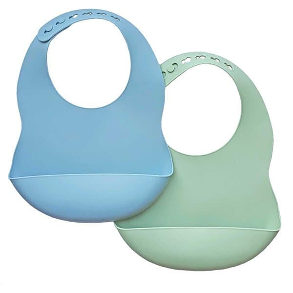 Summerville Organic Haklapp silikon Blå Grön 2-pack