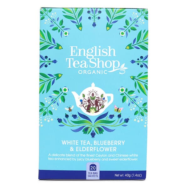 English Tea Shop White Tea, Blueberry & Elderflower 20 påsar