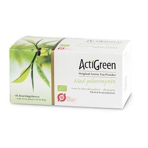 ActiGreen Bidro Original Green Tea Powder m. pepparmynta, eko 40 brev