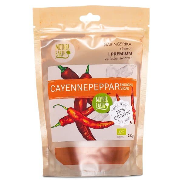 Mother Earth Cayennepeppar Mald EKO, 250g