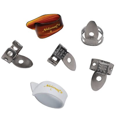 D'Addario National Stainless Steel Finger Picks+ Thumb Picks