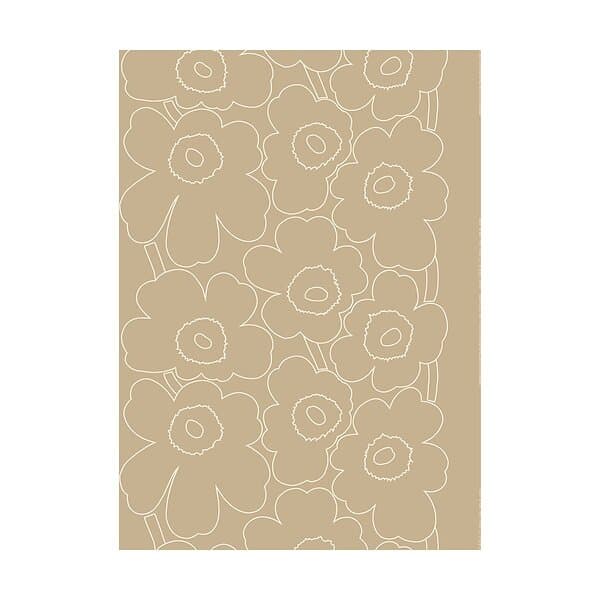 Marimekko Piirto Unikko tyg oblekt linne Linen-white
