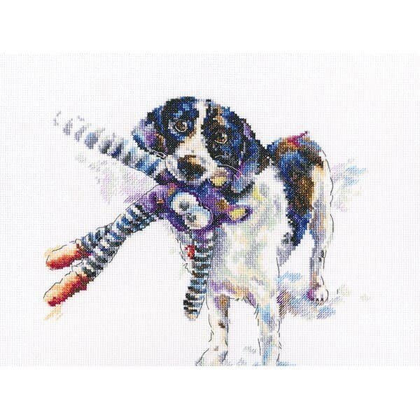 Broderikit busig hund 25x21 cm RTO