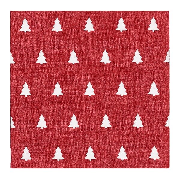 Scandi Essentials Linen trees servett 33x33 cm 20-pack Red