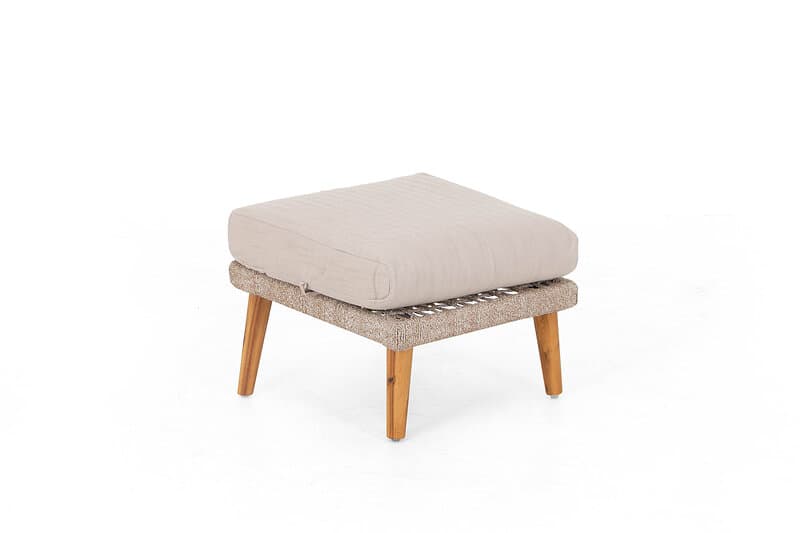 Sunzo Fargo fotpall Natur med beige dyna