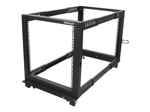 StarTech 12u Adjustable Depth Open Frame 4 Post Server Rack