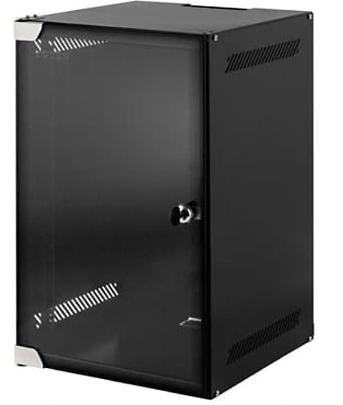 Toten 10" Väggskåp 6u 280x310 Glasdörr Svart