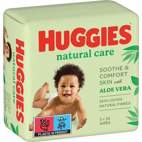 Huggies Natural Care Rengöringsservetter 3x56 st.