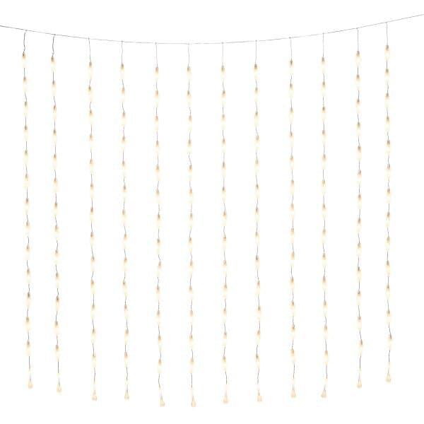 Konstsmide 4052-103 Ljusslinga gardin av droppar, varmvita 200x200 cm