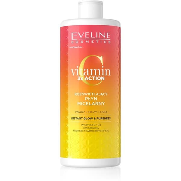 Eveline Cosmetics Vitamin C 3x Action Micellärt Vatten För Lyster Och Återfuktning 500ml