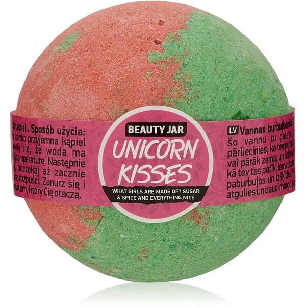 Beauty Jar Unicorn Kisses What Girls Are Made Of? Sugar & Spice And Everything Nice Bath Bomb Med doft av jordgubbar 150g female