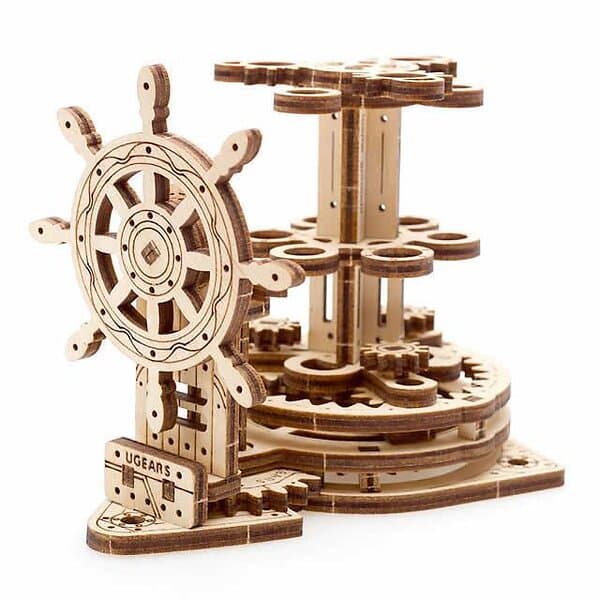 Ugears Wooden Mechanical Model Wheel Organizer Pen Holder