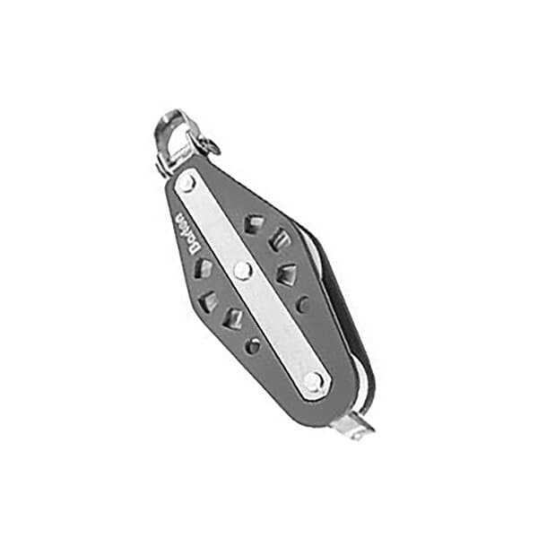 Barton Marine 370kg 8 Mm Fiddle Single Swivel Pulley With Rope Support Silver 35 x 155 mm