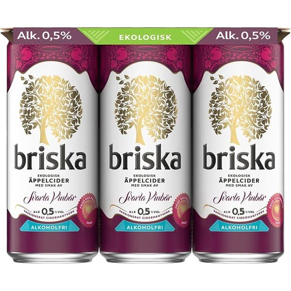 Briska Svarta Vinbär 0,5% Eko 6x33cl inkl pant