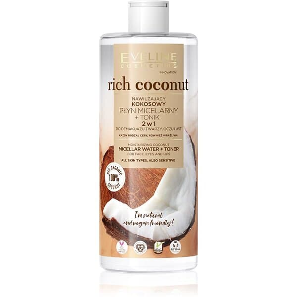 Eveline Cosmetics Rich Coconut Micellärt vatten och toner 2-i-1 500ml