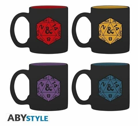 Set Dungeons & Dragons: 4 espresso mugs D20