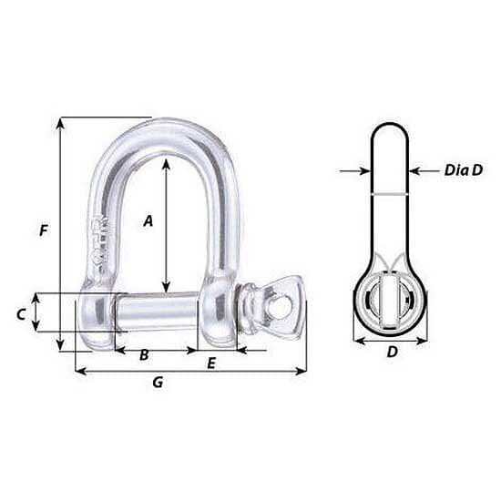 Plastimo Wichard Short Hr Shackle Silver 12 mm