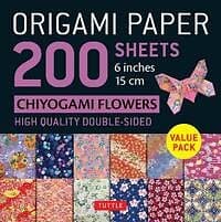 Origami Paper 200 sheets Chiyogami Flowers 6' (15 cm)