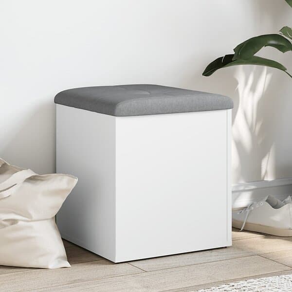 vidaXL Förvaringsbänk vit 42x42x45 cm konstruerat trä 835033