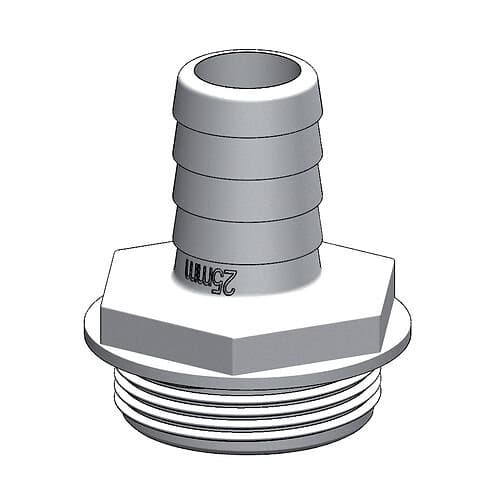 Trudesign Koppling till Aquavalve Rak Vit, 19mm, 3/4"