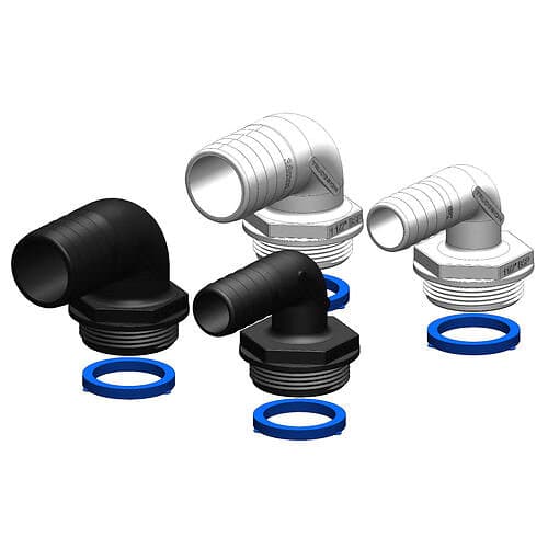 Trudesign Koppling till Aquavalve Vit, 90°, 25mm