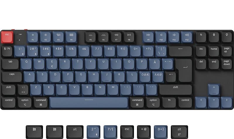 Keychron K1 Pro QMK/VIA RGB Aluminium Hot Swap Gateron Low Profile Brown (Nordisk)