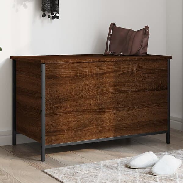 vidaXL Förvaringsbänk brun ek 80x42,5x50 cm konstruerat trä 839017