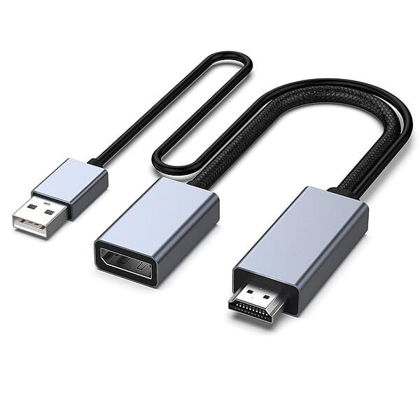 NÖRDIC 18Gbps Active HDMI - Displayport M-F 0,2m Adapter