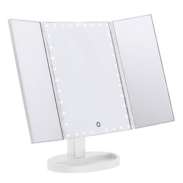 Uniq LED Trifold Hollywood Makeup Spegel Vit