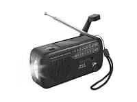 LogiLink Dynamo Hand Crank Vevradio, w/ solar panel, black