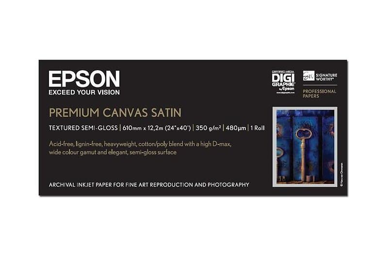 Epson PremierArt Water Resistant Canvas kanvaspapper blank 1 rulle A1 (61,0 cm x 12,2 m) 350g/m²