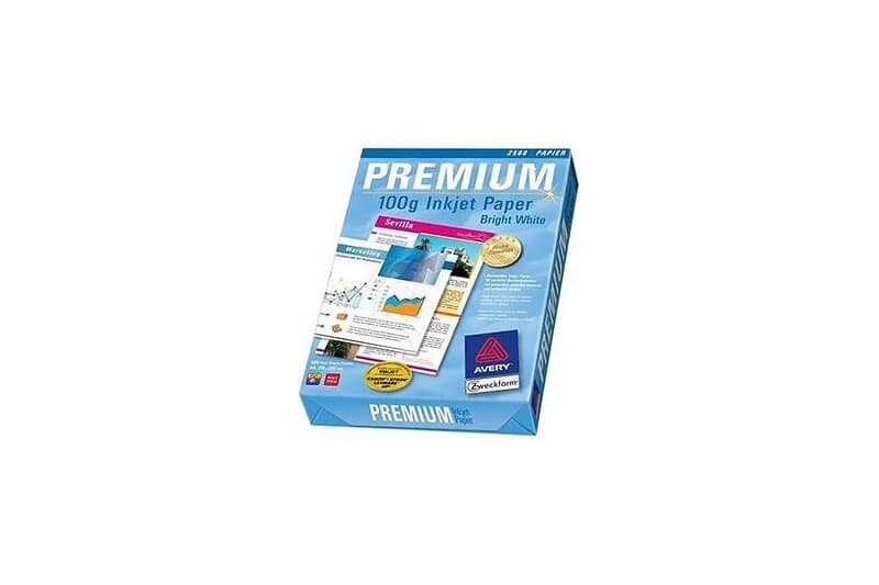 Bright White Avery Inkjet Paper vanlig papper 500 ark A4 100g/m²