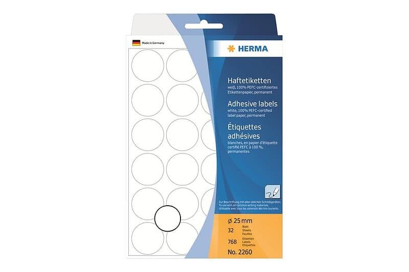 Herma etikett 768 etikett(r) 25 mm rund