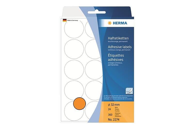 Herma runda etiketter 360 etikett (er) 32 mm rund