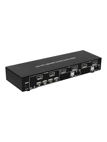 IC Intracom techly 2-Port DisplayPort1.2 Dual-Monitor KVM Switch