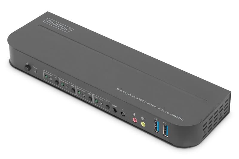 Digitus DS-12890 KVM Switch 4-Port 4K60Hz 4 x DP in 1 x DP/HDMI out