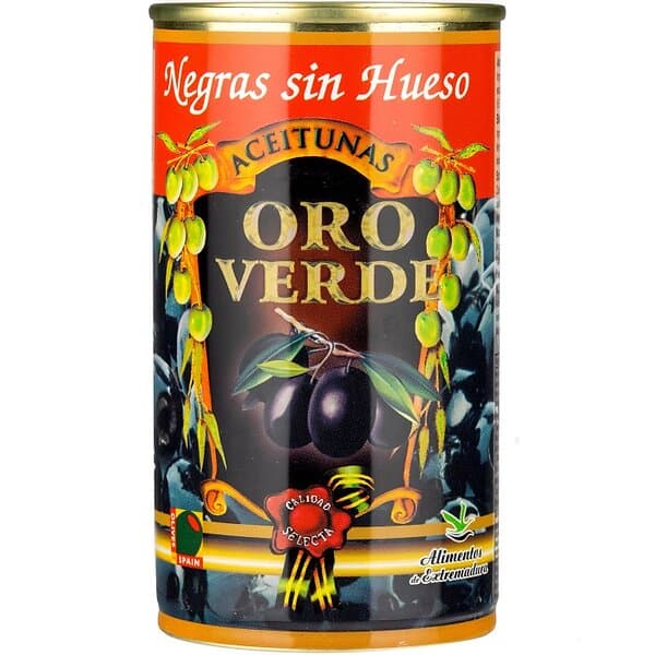 Oro Verde Svarta Oliver utan Kärna 350g
