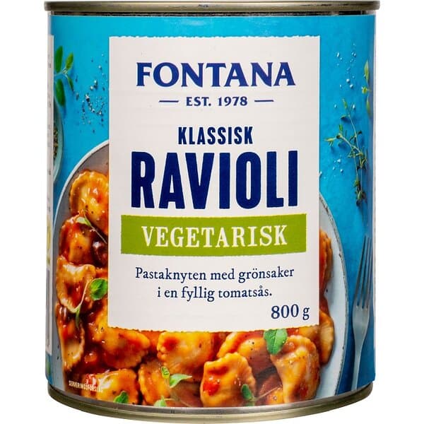 Fontana Vegetarisk Ravioli 800g