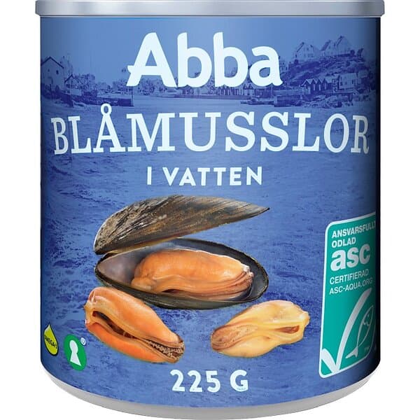 Abba ASC Musslor i Vatten 225g