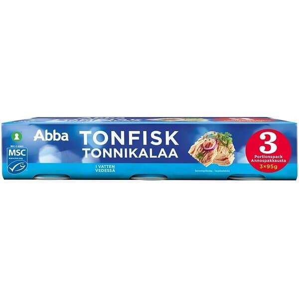 Abba Tonfisk i Vatten 3x95g