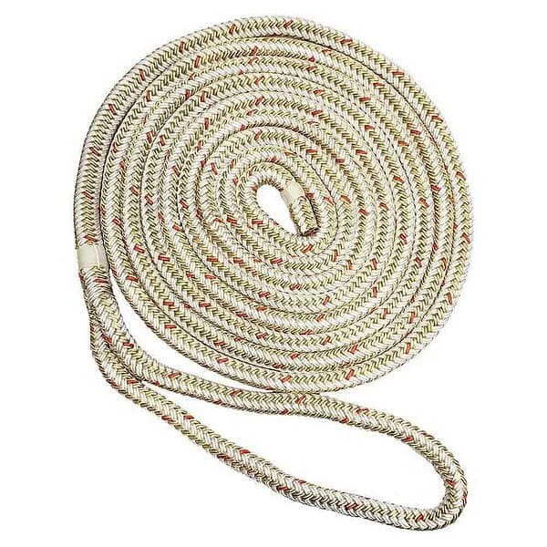 New England Ropes 4,57 M Double Braided Dock Rope Guld 9,5 mm