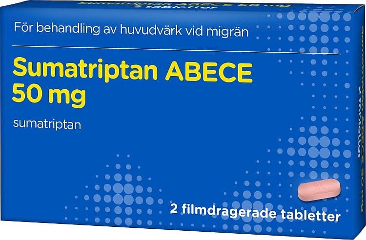 ABECE Sumatriptan Filmdragerad Tablett 50mg 2 Tabletter