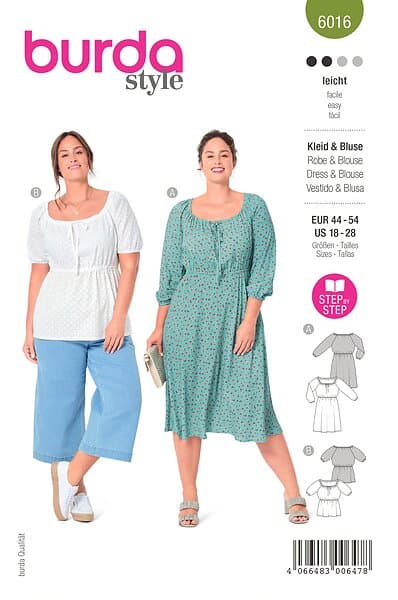 Burda 6016 KLÄNNING BLUS DAM