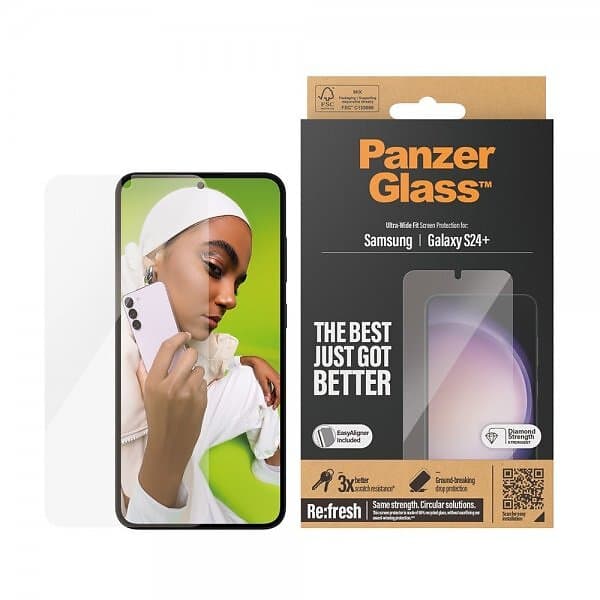 PanzerGlass Screen Protector Samsung Galaxy S24+ | Ultra-Wide Fit